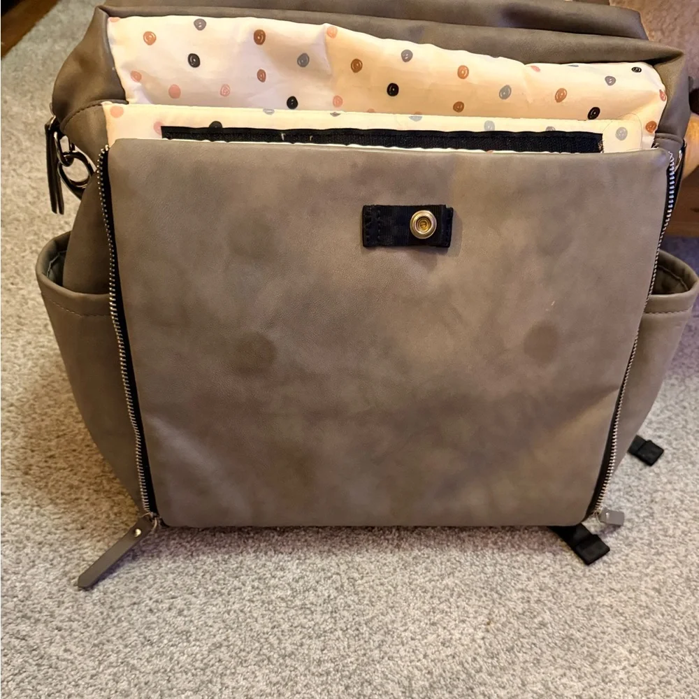 Petunia pickle bottom boxy grey backpack diaper bag